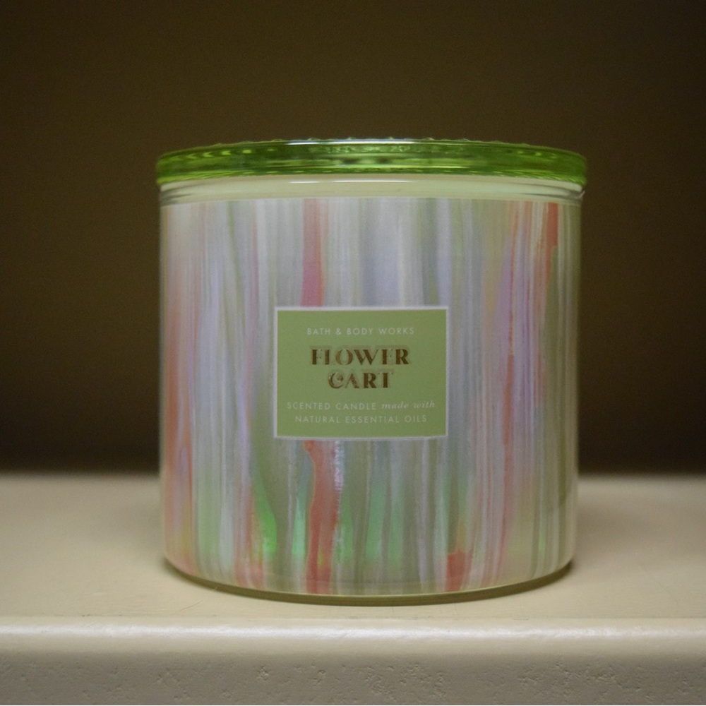 🌸Flower Cart Bath & Body Works 3-Wick Candle w Decorative Lid